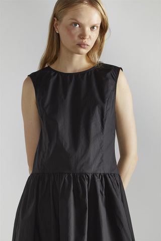 Black A-Line Skater Midi-Dress