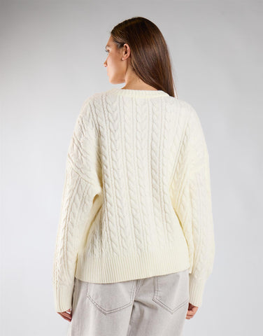 Cream Cable Knit Crew Neck Jumper