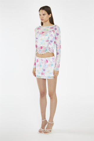 Watercolour Floral Mesh Mini Skirt