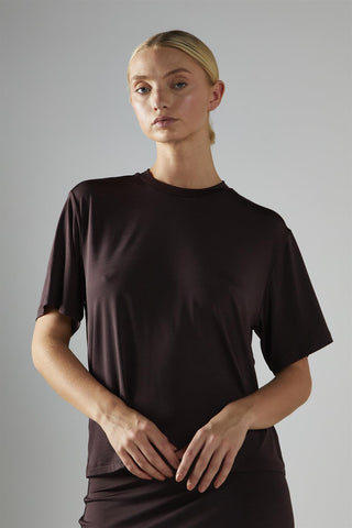 Chocolate-Brown Loose-Fit Top