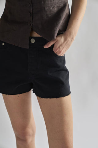 Black Cut-Off-Frayed Shorts