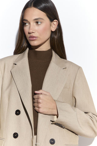Sand Double Breasted Blazer