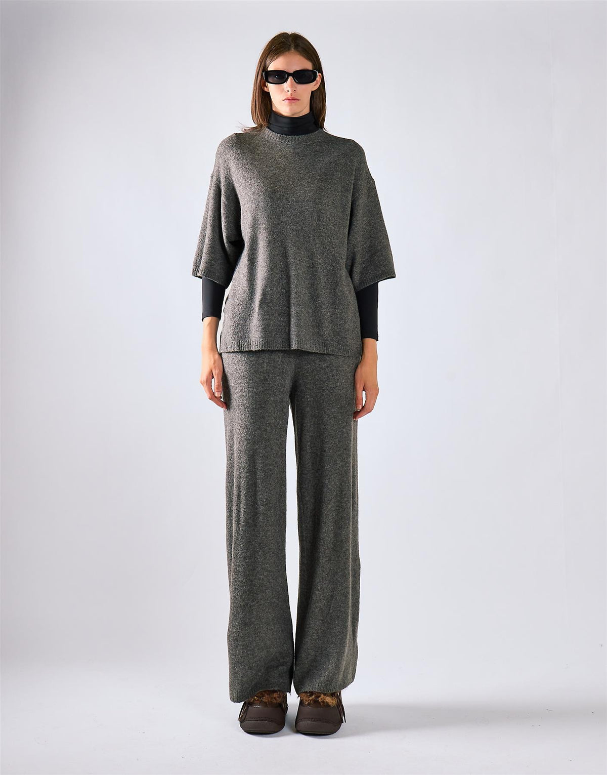 Charcoal Knitted Tee
