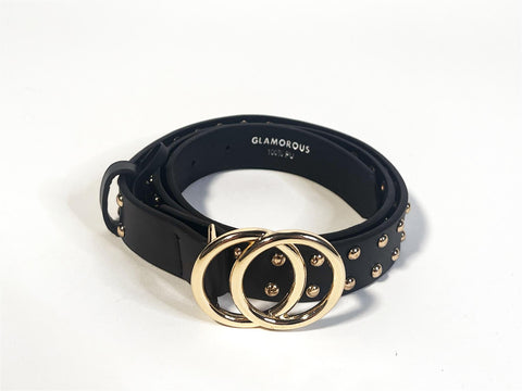 Black-Gold Studded Belt