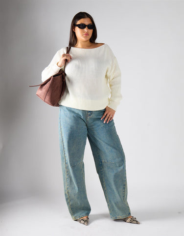 Glamorous Curve Cream Knitwear Jumper