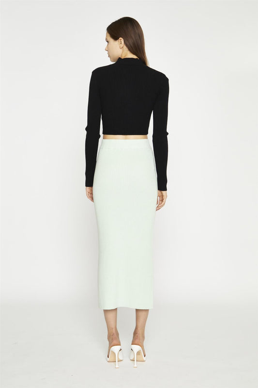 Black Long-Sleeve High-Neck Top