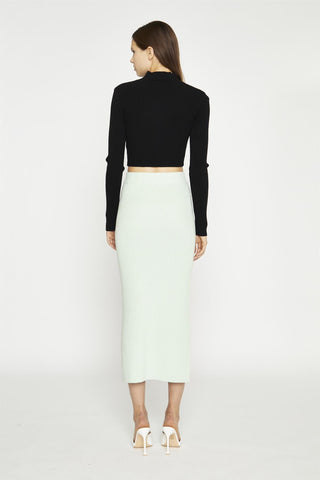 Black Long-Sleeve High-Neck Top