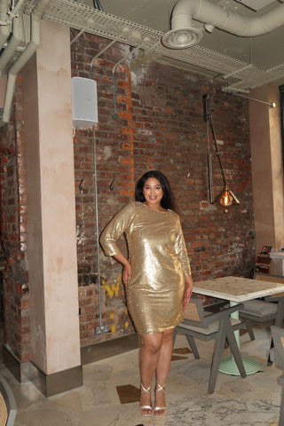 Matt - Gold sequin dress Midi-Dress