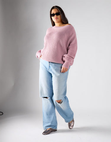 Glamorous Curve Light Dusty Pink Jumper