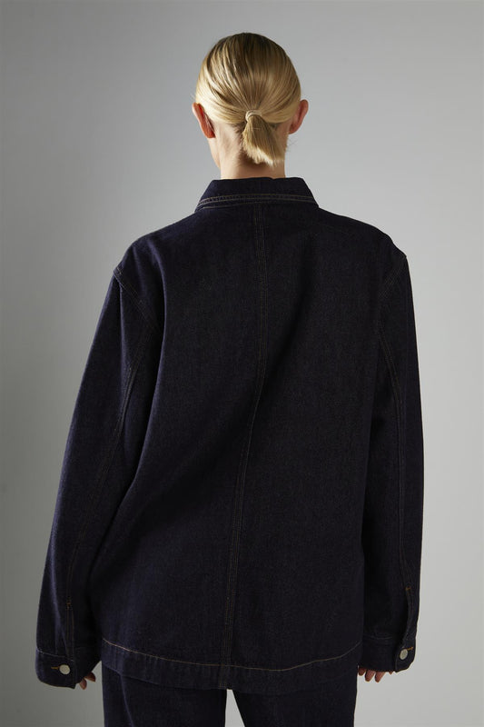 Dark-Indigo Boxy Denim-Jacket