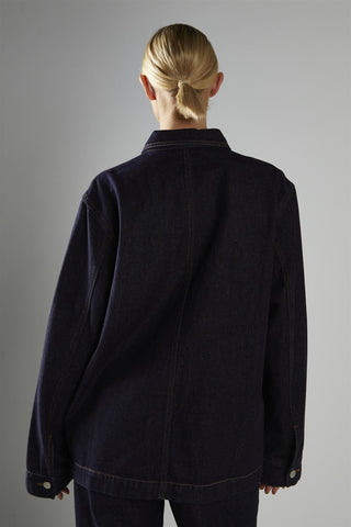 Dark-Indigo Boxy Denim-Jacket