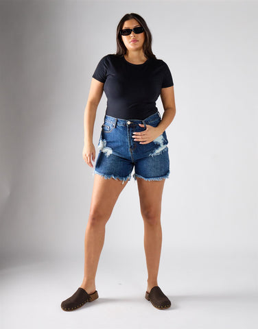 Glamorous Curve Dark Indigo Denim Shorts