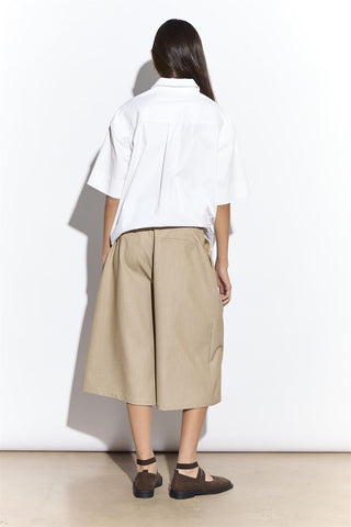 Tailored Long Shorts in Sand Colour