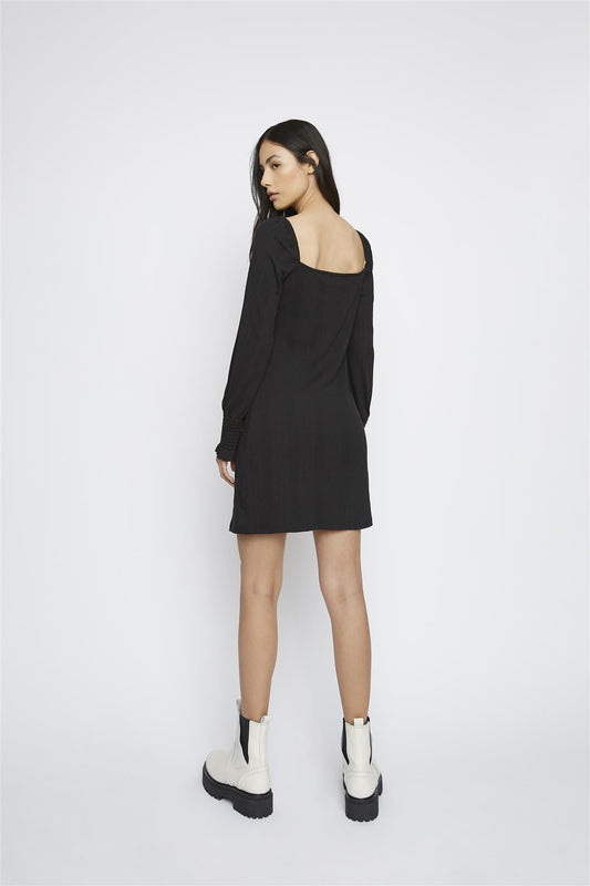 Black Square-Neck Mini-Dress