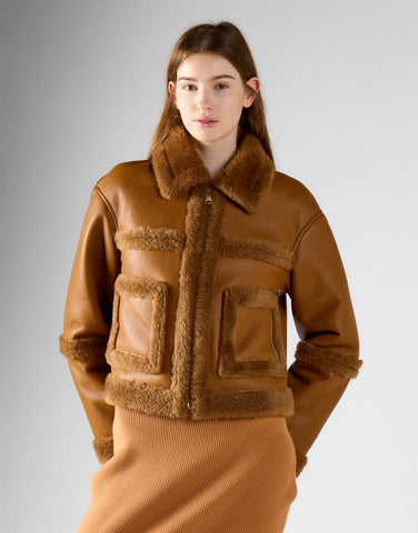 Tan Fur Contrast Coat