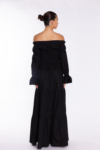 Black Smocked Top