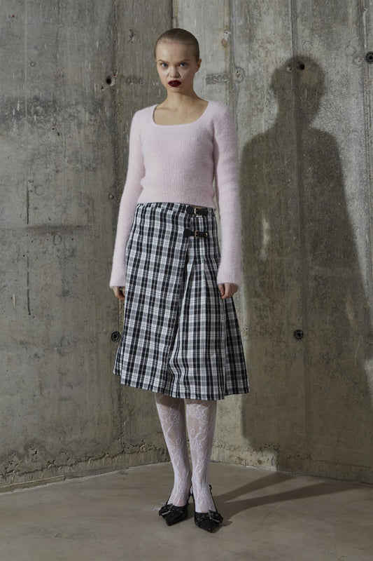 Icy-Pink Square Neck Jumper