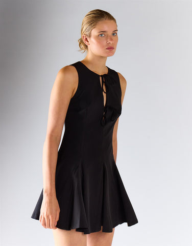 Black Tie Front Dress