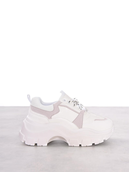 White-Multi Chunky Platform-Trainers