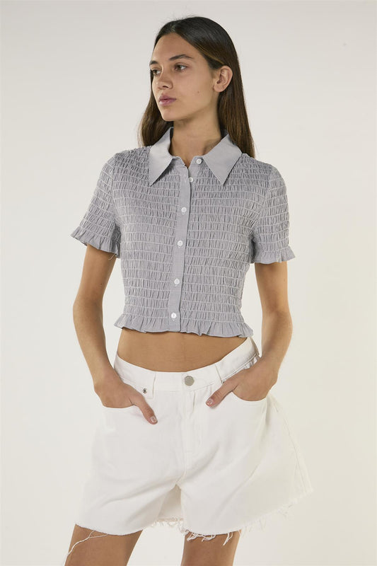 White Colour Mid Rise Frayed Hem Denim Shorts