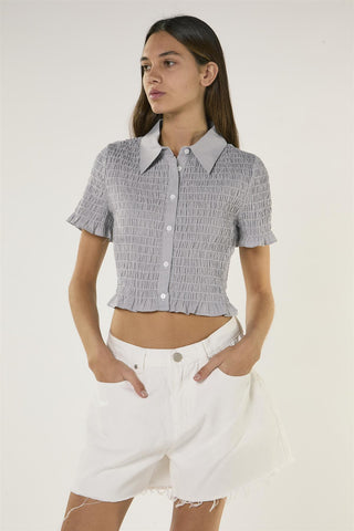 White Colour Mid Rise Frayed Hem Denim Shorts