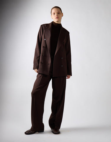 Deepest Brown Button Detail Blazer