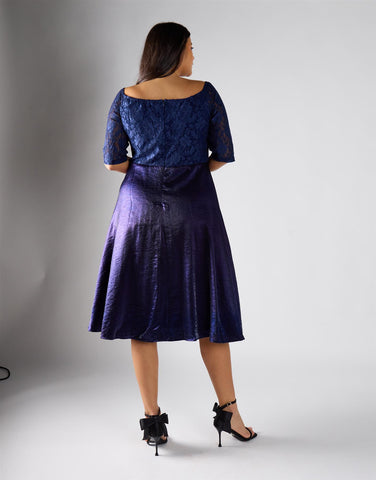 Glamorous Curve Navy Empire Dress