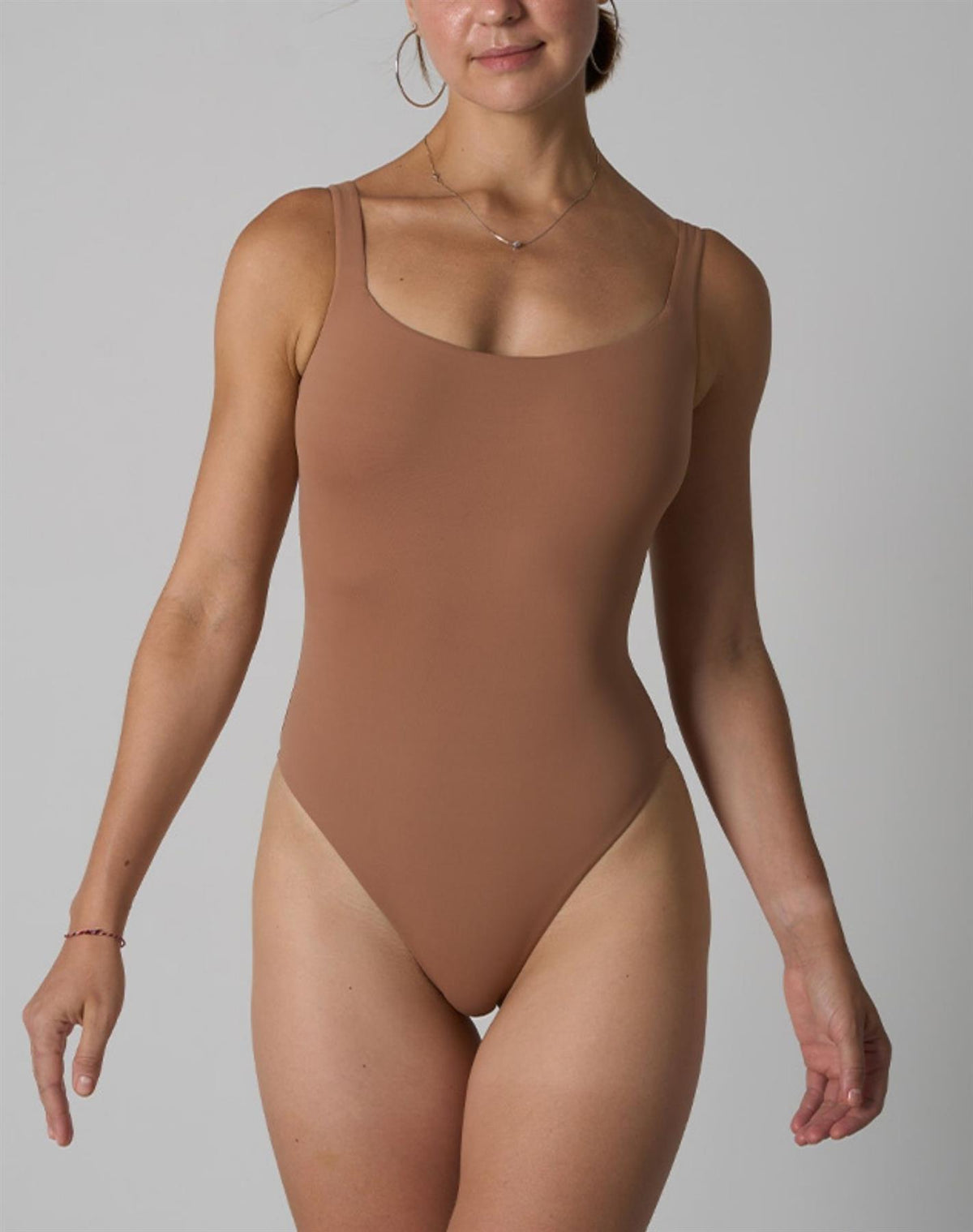 Agon Tan Scoop-Neck Bodysuit