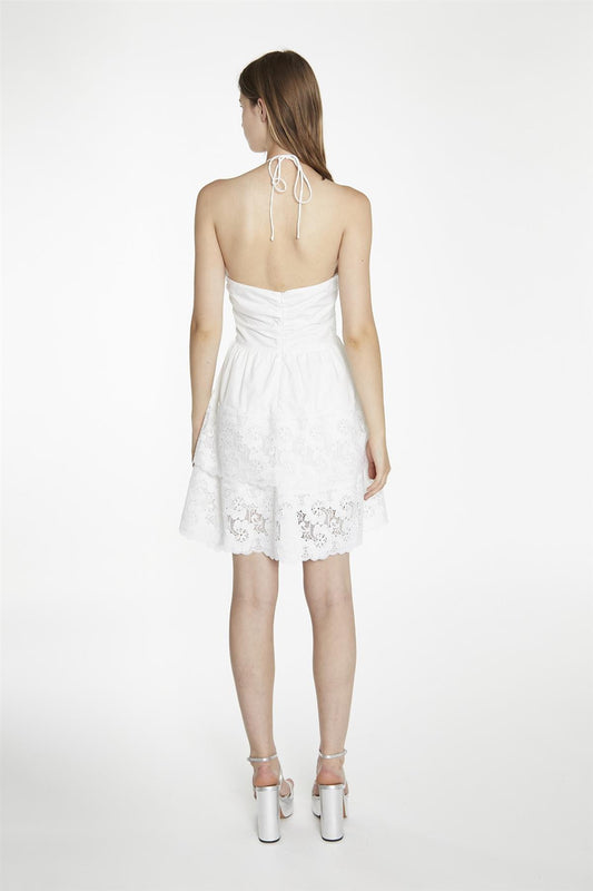 White Halterneck Mini-Dress