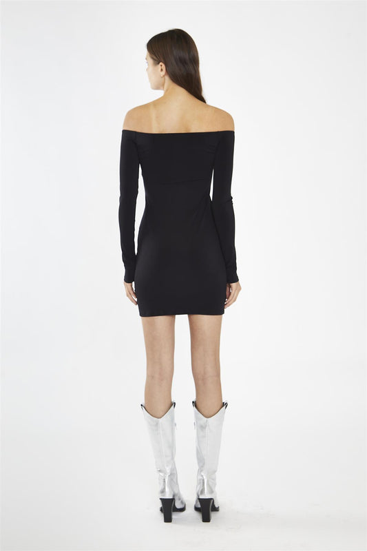 Black Bardot Mini-Dress