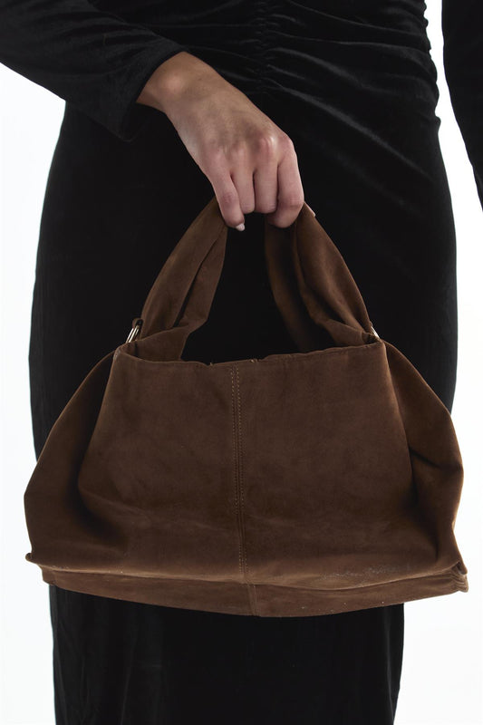 Tan Suede Hobo Bag