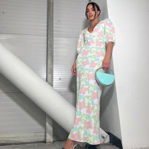 Multi Blurred Floral Maxi Dress