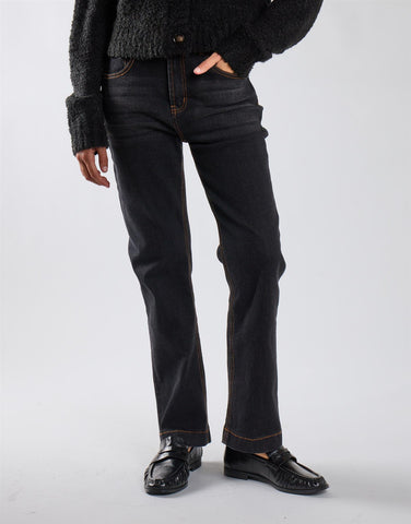 Indigo Straight Leg Cropped Jeans