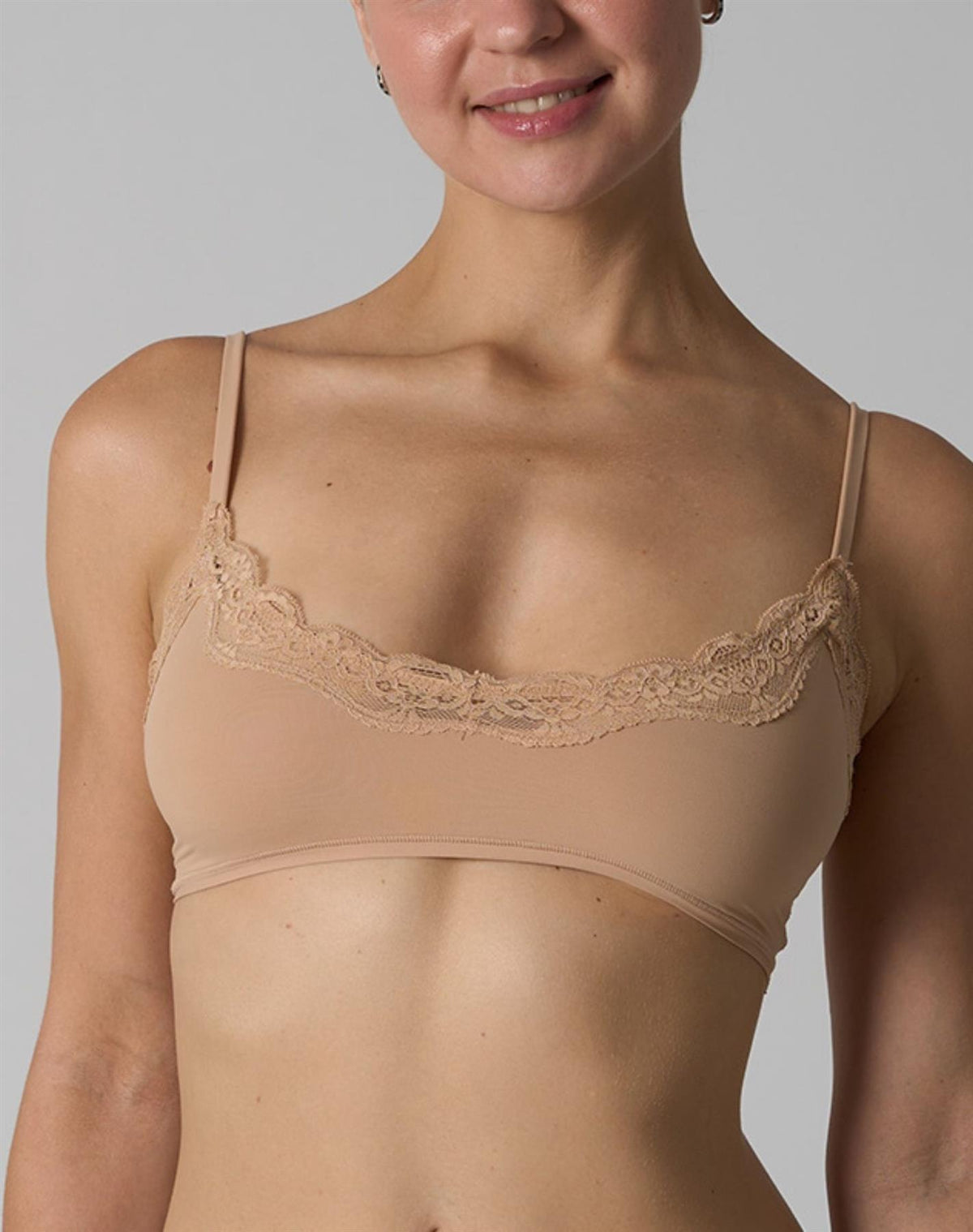 Agon Sand Lace-Trimmed Bra