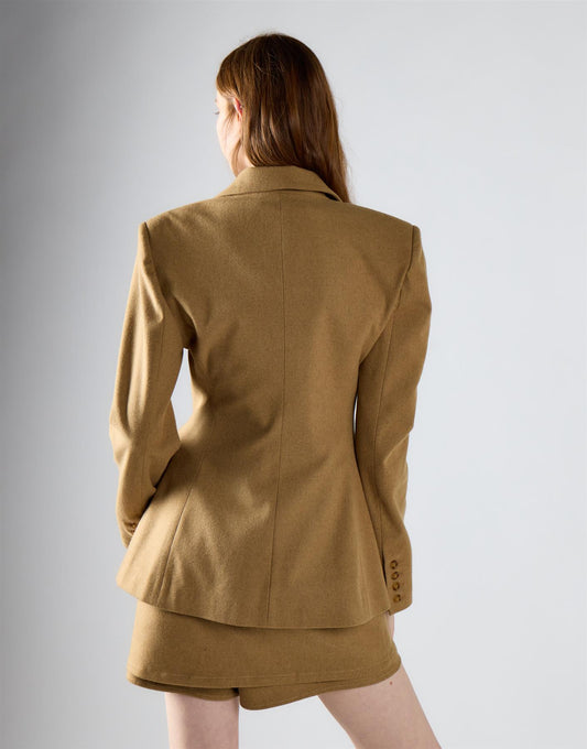 Sand Hourglass Blazer Jacket