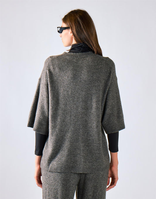 Charcoal Knitted Tee