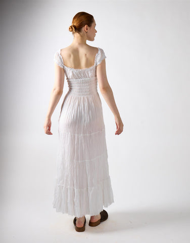 White Tiered Maxi Dress