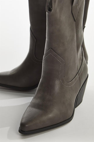 Washed-grey Cowboy Ankle Boots