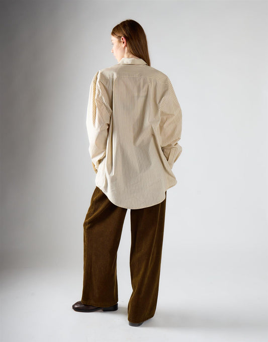 Olive Corduroy Wide Leg Trousers
