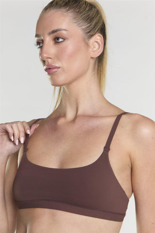 Agon Scoop Neck Bralette - Brown
