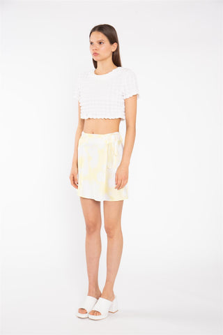 Textured-White Crop-Top