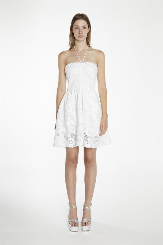 White Halterneck Mini-Dress