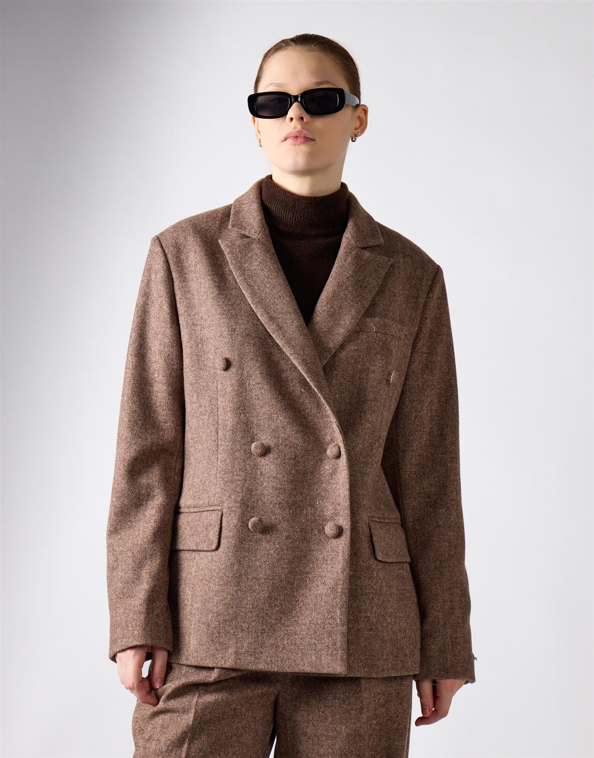 Brown Marl Oversized Blazer