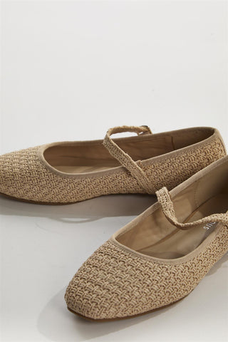 Raffia Mary-Jane Ballet-Flats