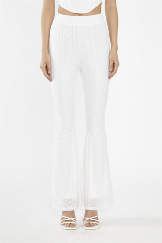 Off-White Lace High Waisted Flared Trousers