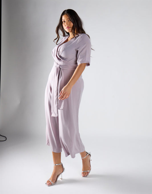 Glamorous Curve Grey Culotte-Jumpsuit