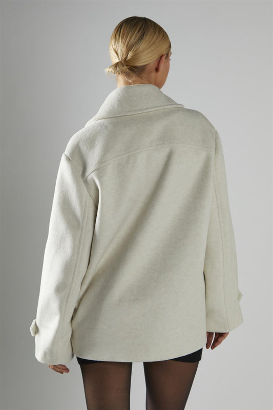 Bone Double-Breasted Short-Coat
