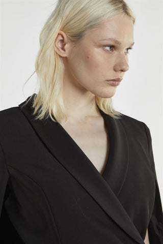 Black Blazer-Cape Mini-Dress