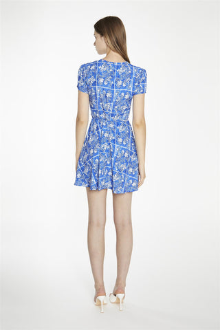 Blue Tile Mini Dress