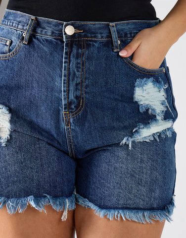 Glamorous Curve Dark Indigo Denim Shorts